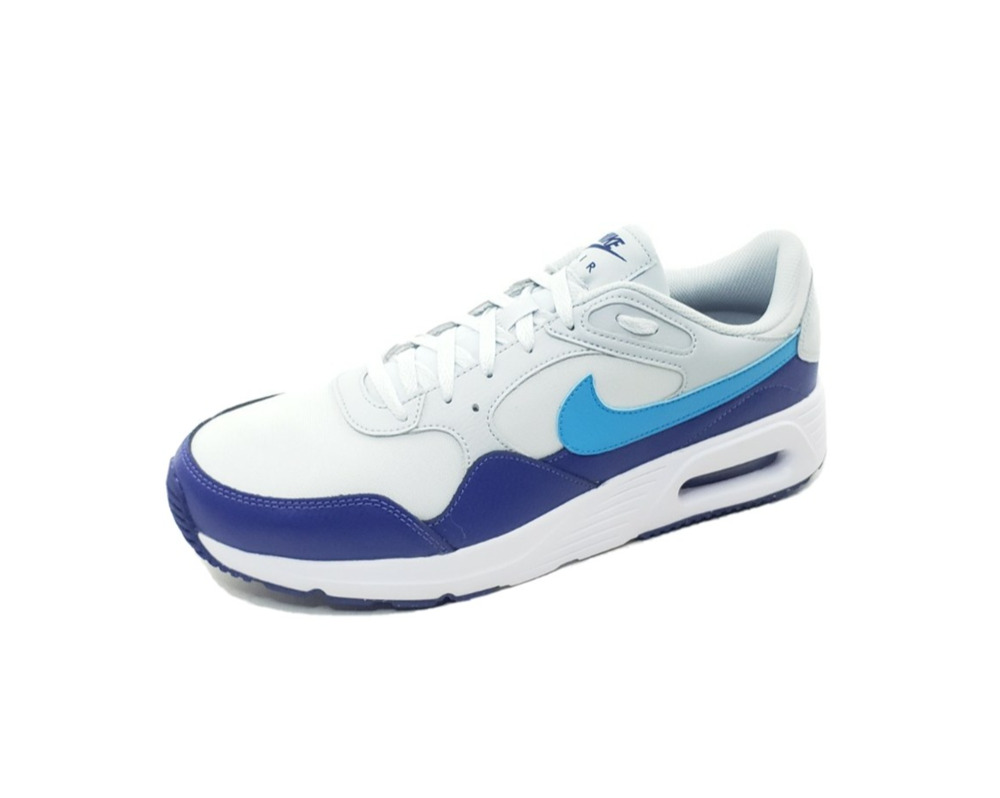 Nike Air Max SC Mens Sneakers Pure Platinum Racer Blue White Size 11.5